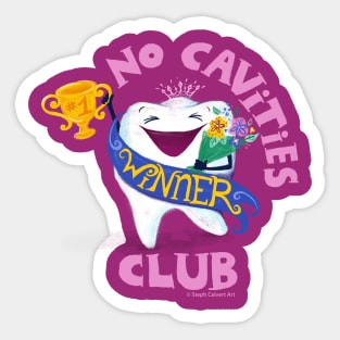 Cute Tooth art - No Cavities Club funny dentist gifts Sticker